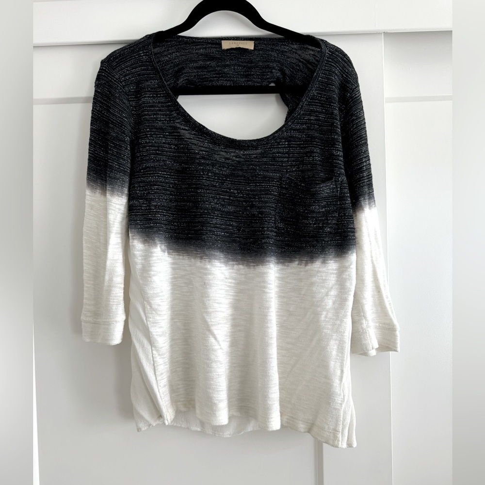 [Anthropologie] Ombré Knit 3/4” Sleeve Top